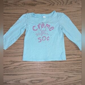 Free Add On Tag Light Blue Long Sleeve Tee with Pink Print